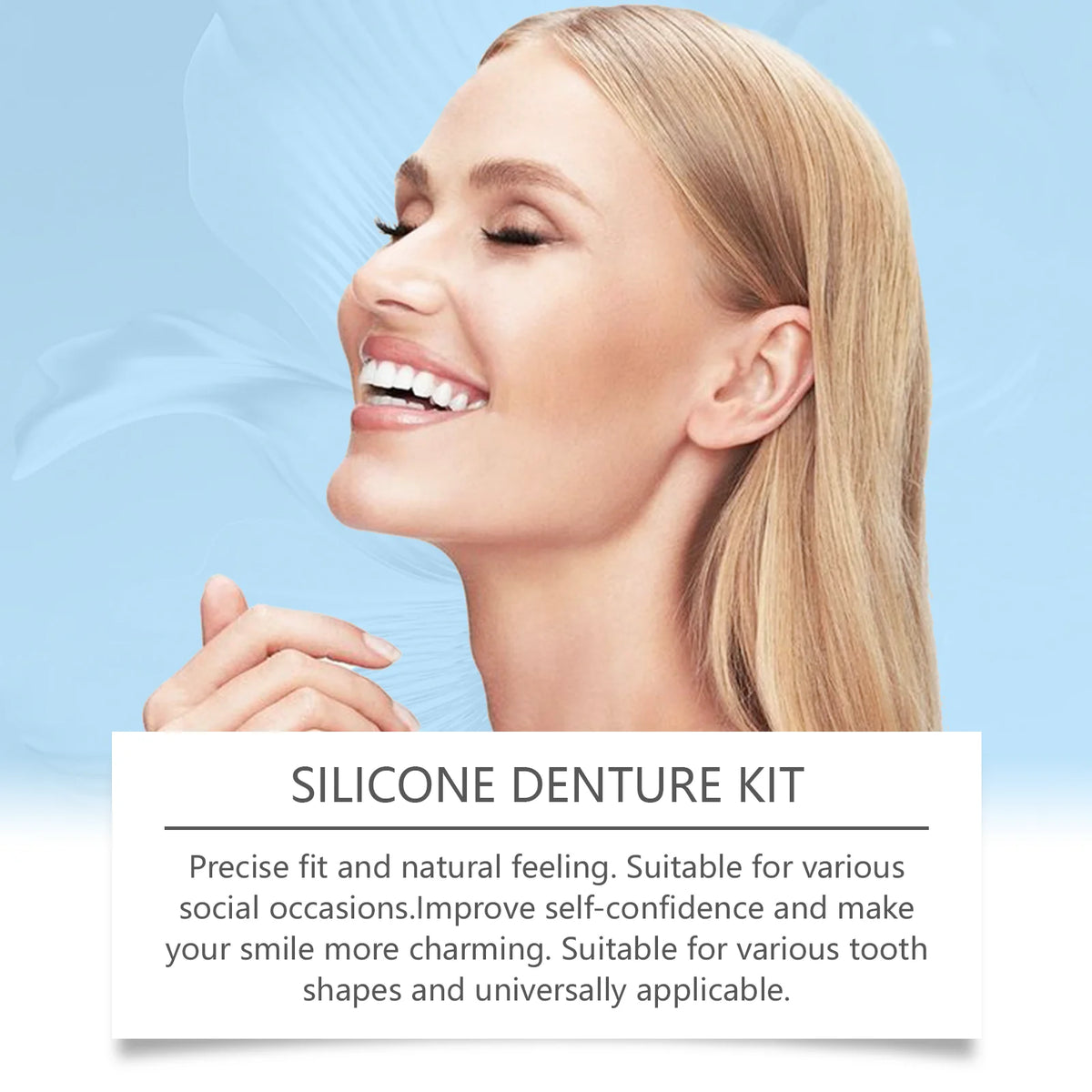Full Denture Set Silicone False Teeth Cosmetic Veneers for Smile Improvement