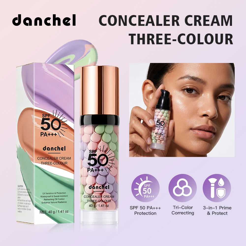 3-in-1 Color Correcting Primer SPF 50 Makeup Base for Radiant Even Skin Tone and Sun Protection
