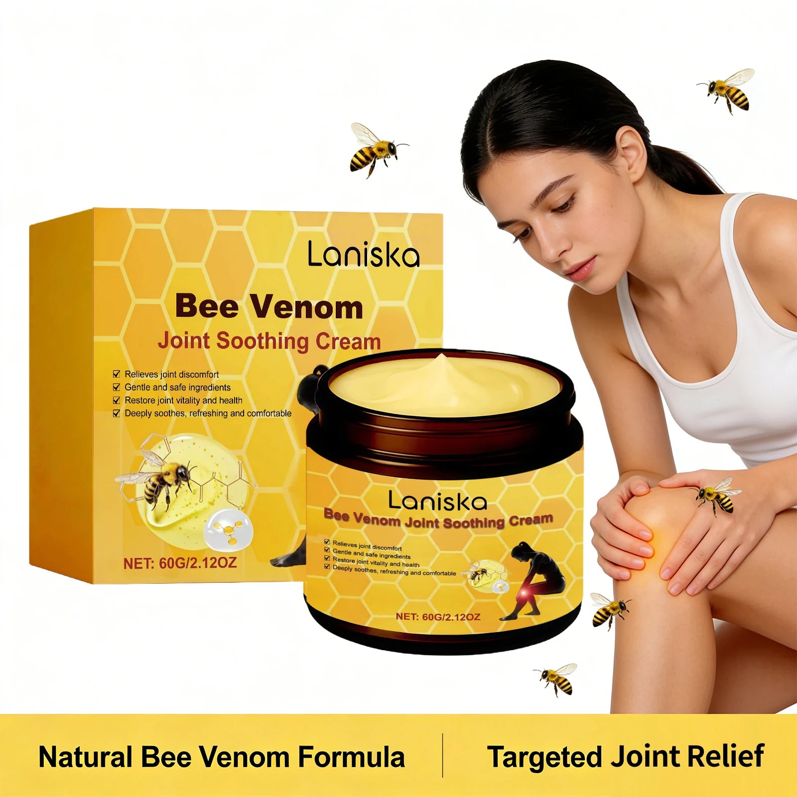 Bee Venom Joint Soothing Cream Natural Massage Balms for Neck Shoulder Waist and Leg Care - 11