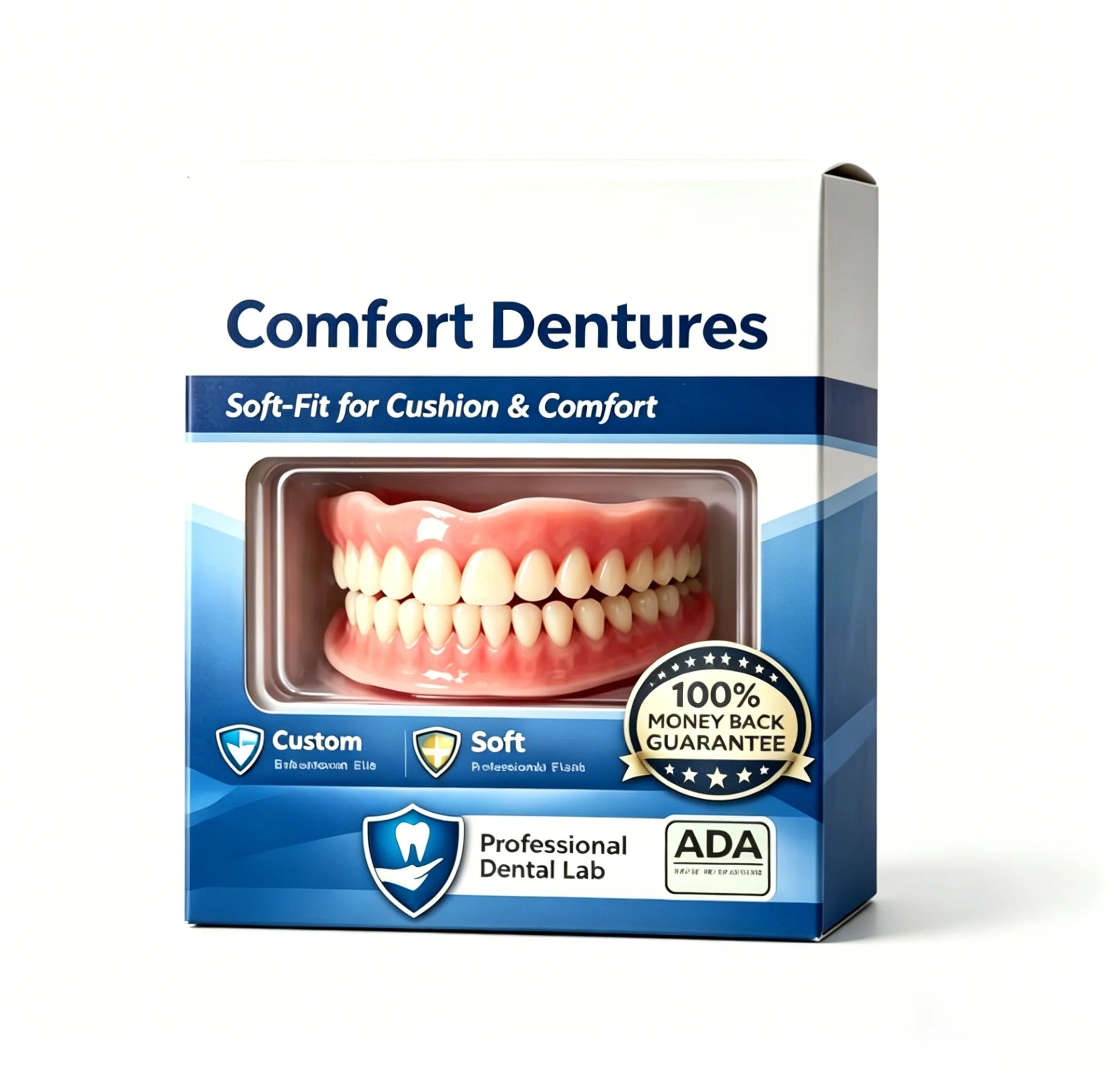 Natural Dentures Silicone Fake Teeth Comfortable Fit for Instant Confidence Smile - 6