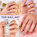 3D Nail Art Decorations Resin Charms Mixed Bowknot Pearl Beads for Manicure DIY Nail Design