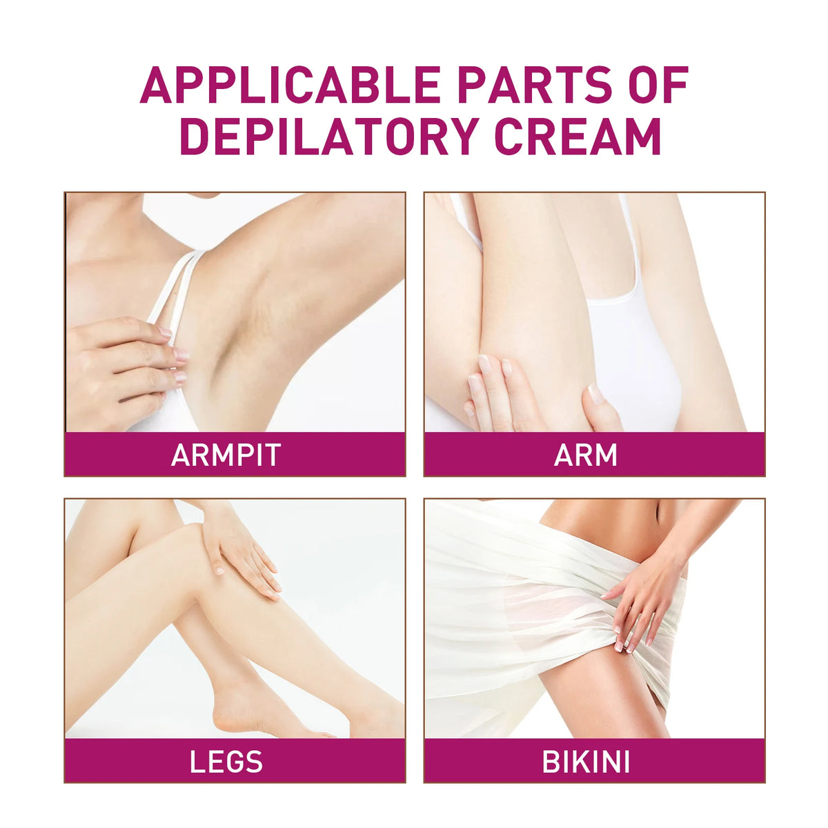 Hair Removal Cream Painless Depilatory Lotion for Smooth Skin Body Grooming