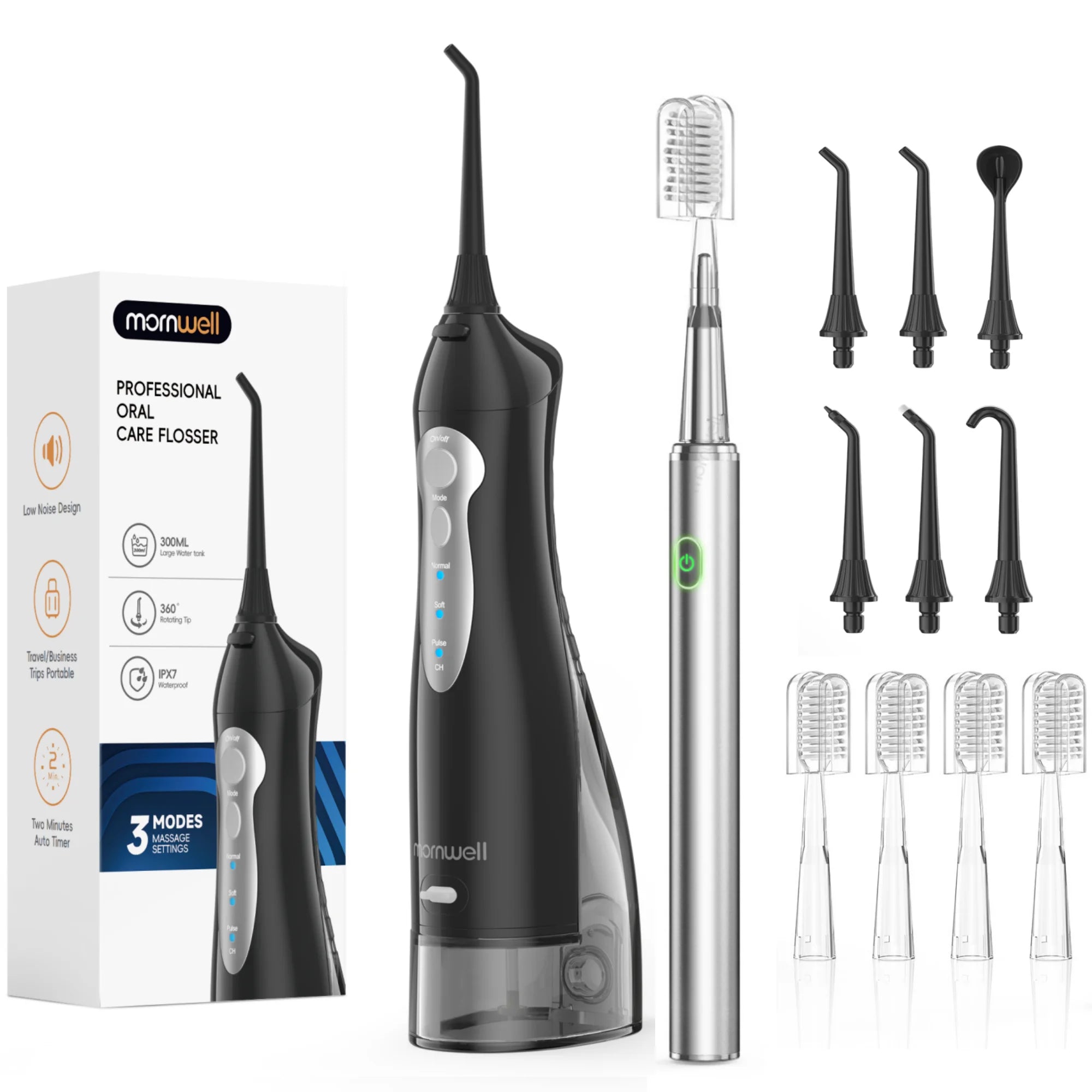 Water Flosser and Electric Toothbrush Combo Oral Irrigator Set for Daily Teeth Cleaning and Care - 21