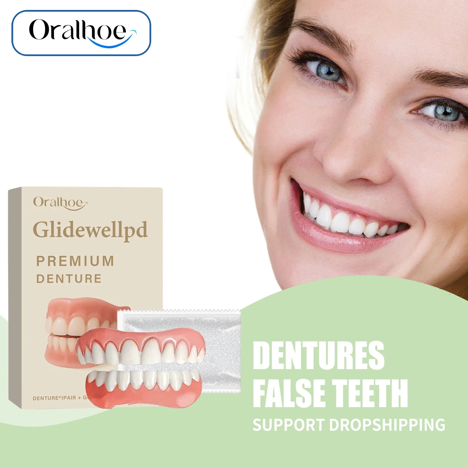 Silicone False Teeth Dentures Temporary Veneers for Missing Broken Teeth - 1