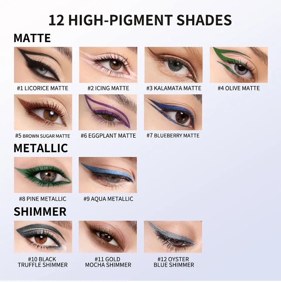 Longwear Eyeliner Pencil Waterproof Smudgeproof Eye Makeup for Precise Daily Cosmetic Look - 8