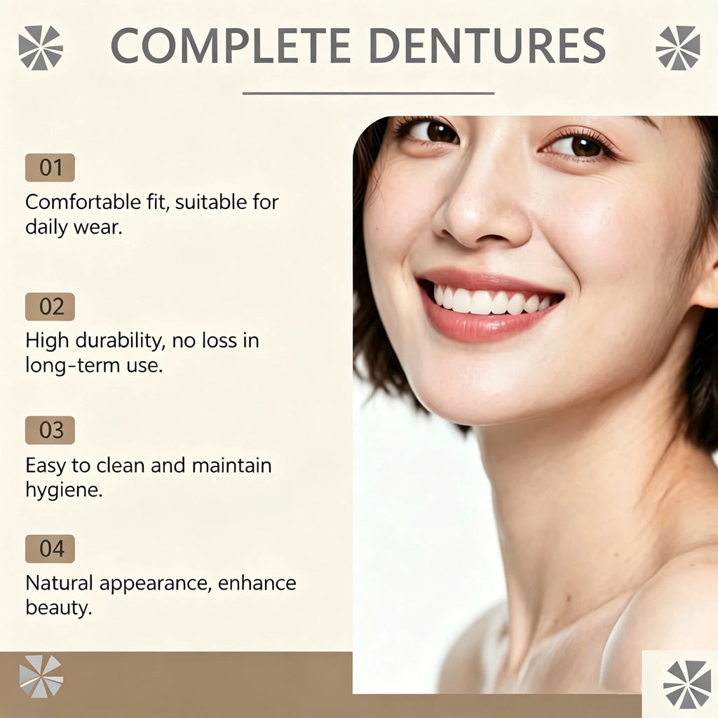 Soft Silicone Dentures False Teeth Cosmetic Veneers for Natural Looking Bright Smile