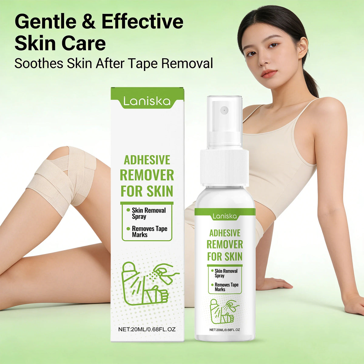 Adhesive Remover Spray Gentle Tape Residue Cleaner for Removing Medical Bandages