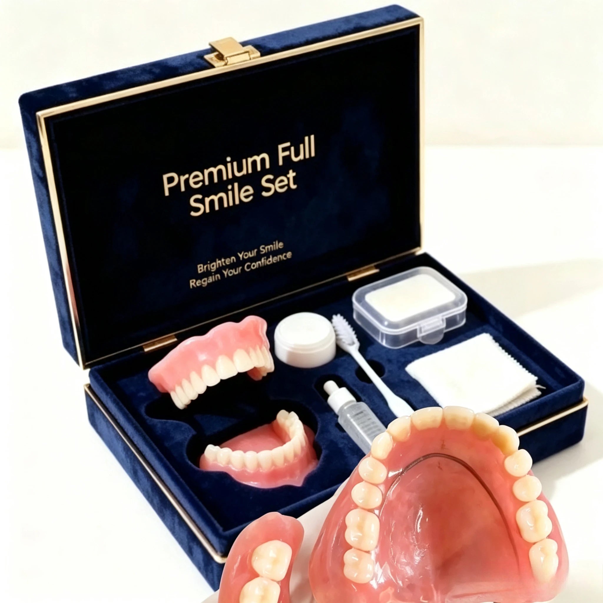 Full Mouth False Teeth Set Cosmetic Denture Kit for Instant Smile Enhancement - 1