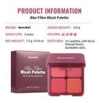 4 Color Blush Palette Matte Face Powder Makeup Set for Natural Cheek Glow