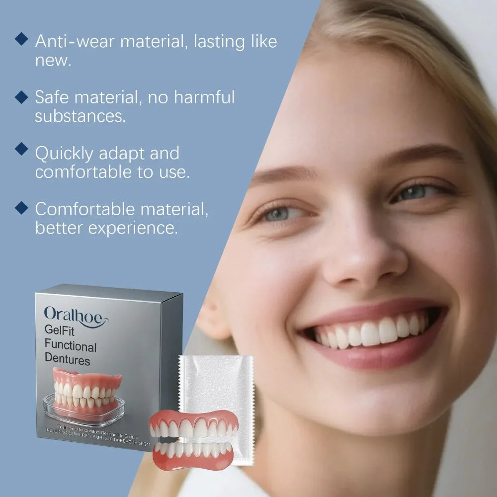 Silicone Dentures False Teeth Cosmetic Smile Veneers for Daily Oral Comfort and Confidence Use - 4