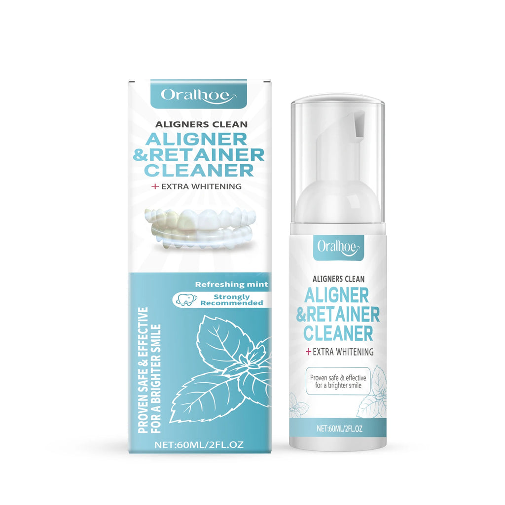 Aligner and Retainer Cleaner Foam Mousse Whitening Agent for Daily Dental Appliance Care