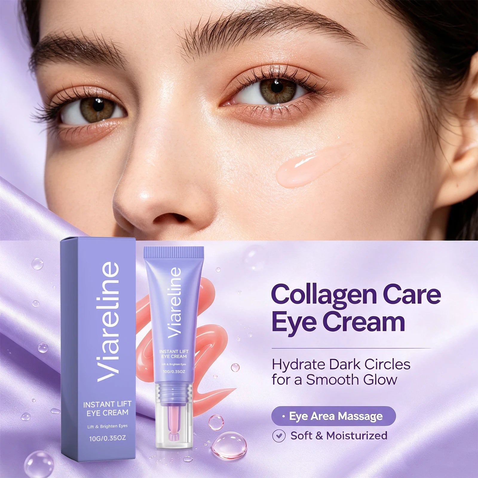 Collagen Eye Cream Firming Dark Circle Treatment for Smooth Hydrated Youthful Looking Skin - 3
