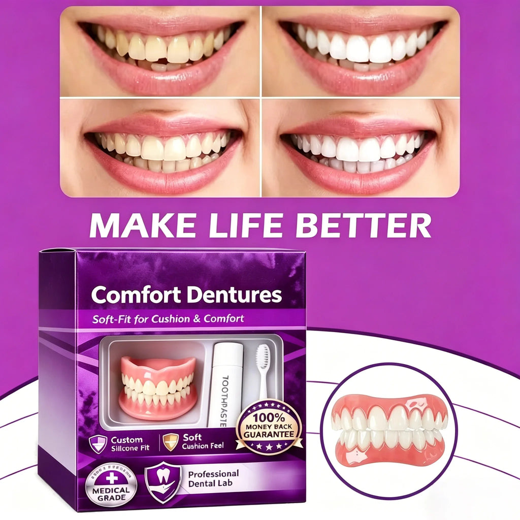 Silicone Dentures Full Set Fake Teeth for Natural Comfort Smile and Oral Beauty Improvement