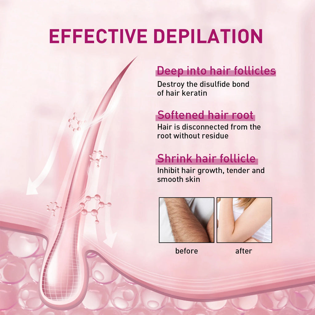 Hair Removal Cream Painless Depilatory Lotion for Smooth Skin Body Grooming