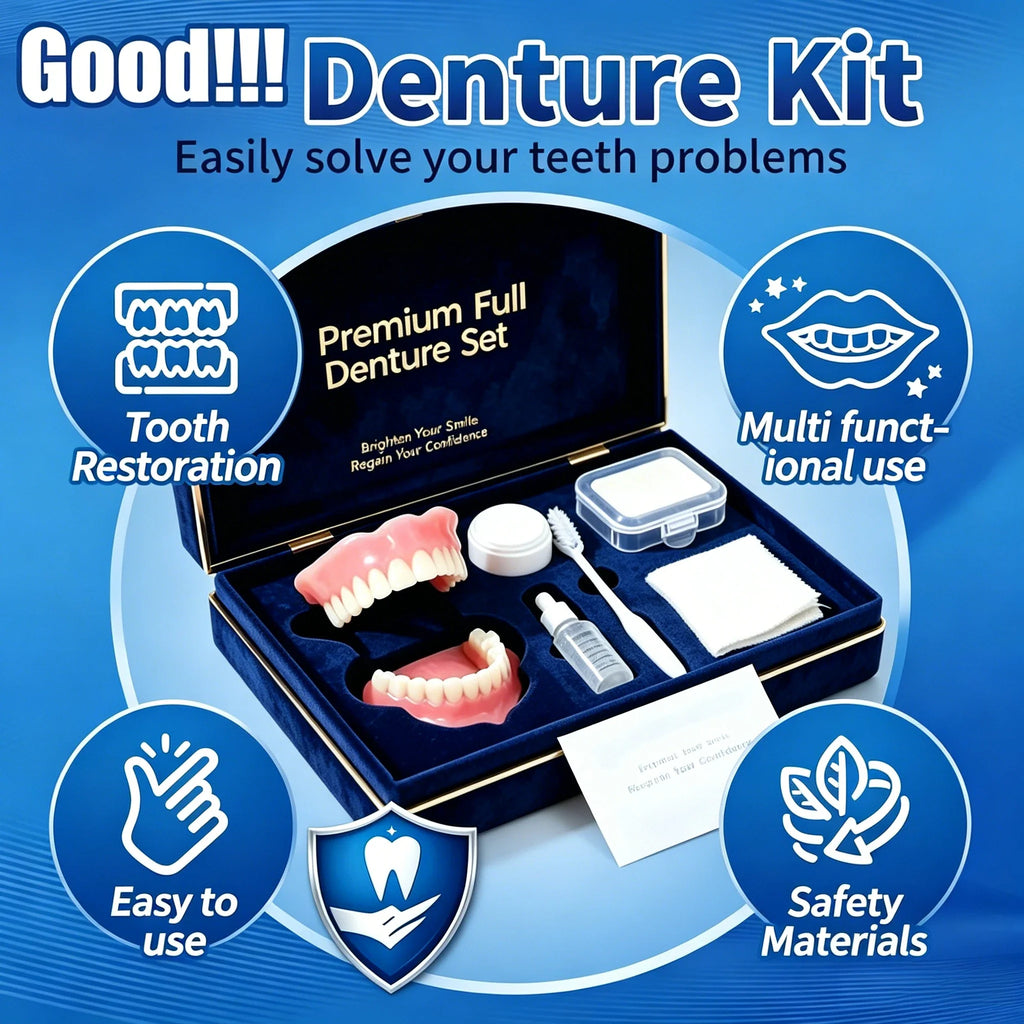 Full Mouth False Teeth Set Cosmetic Denture Kit for Instant Smile Enhancement