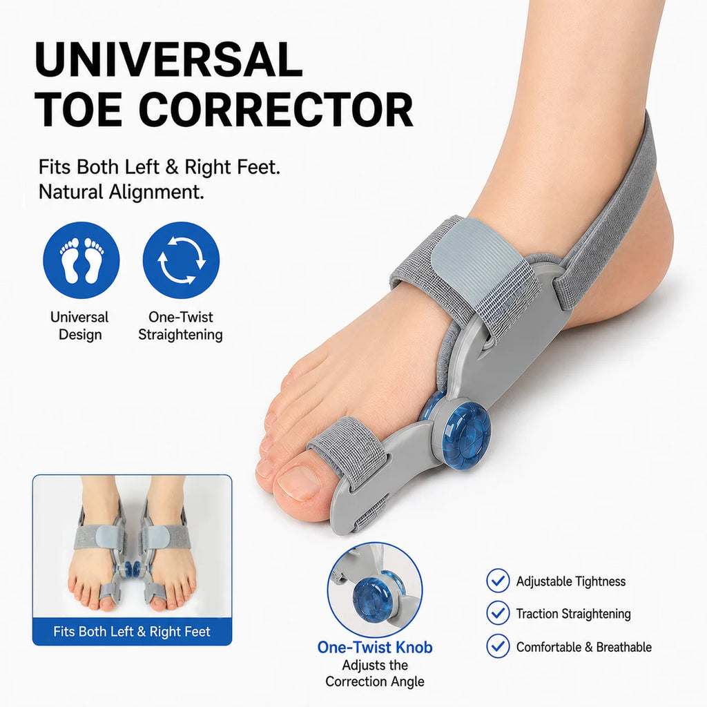 Bunion Adjuster Brace Big Toe Straightener with Knob Dial for Pain Relief and Natural Alignment