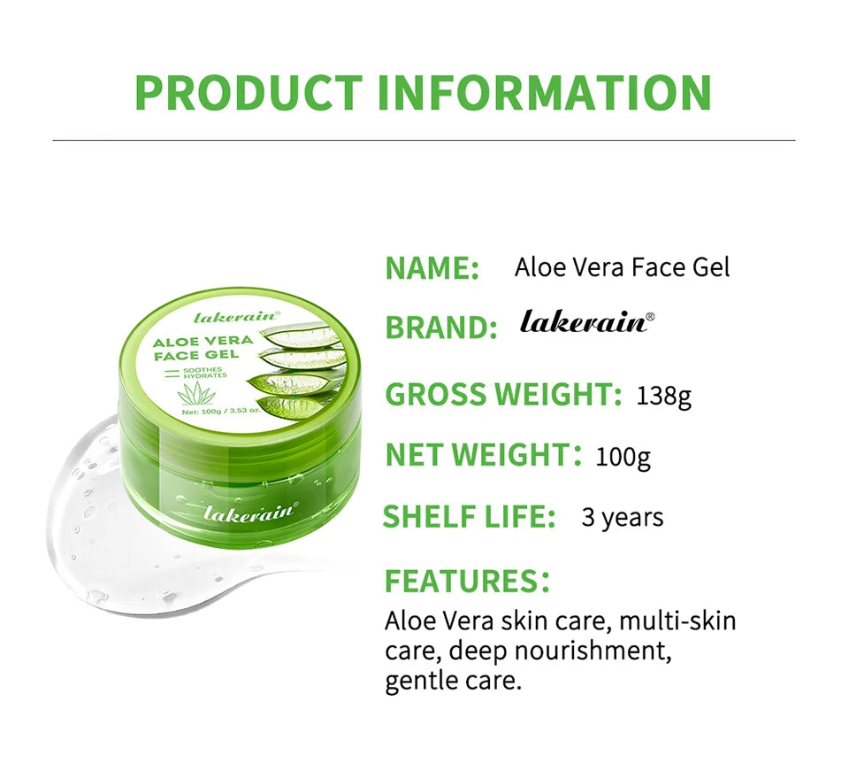 Aloe Vera Gel Moisturizing Facial Cream Soothing Skin Hydration for Daily Face Care Routine