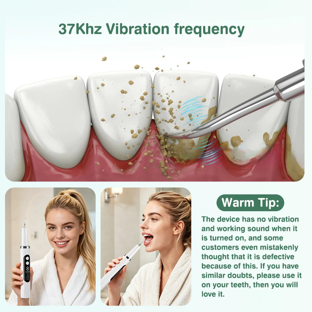 Ultrasonic Dental Scaler Teeth Tartar Remover Electric Plaque Cleaner for Home Oral Hygiene
