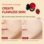 Air Cushion Foundation BB CC Cream Full Coverage Makeup for Flawless Matte Face Finish Daily Use