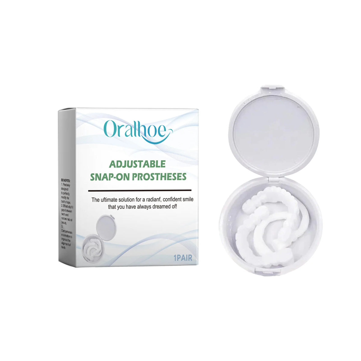 Adjustable Snap On Dentures Fake Teeth Smile Veneers for Daily Use and Instant Confident Beauty