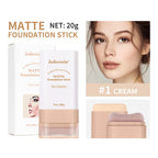 Matte Foundation Stick Face Concealer Makeup with Brush for Flawless Finish