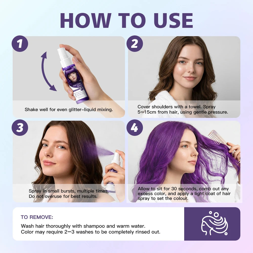 Temporary Hair Color Spray Washable Instant Hair Dye for Party Festivals and Temporary Style