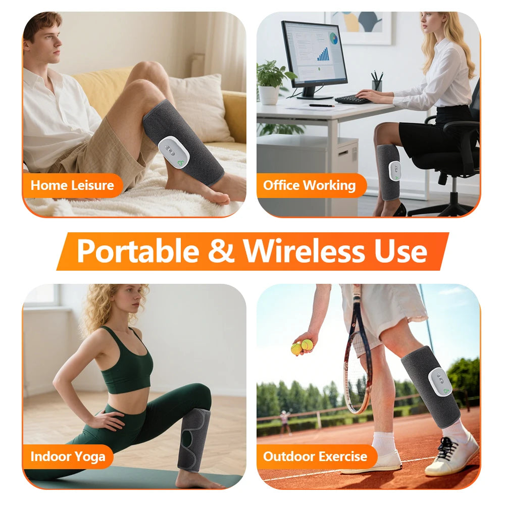 Wireless Calf Massager Air Compression Leg Wrap for Muscle Recovery and Circulation - 27