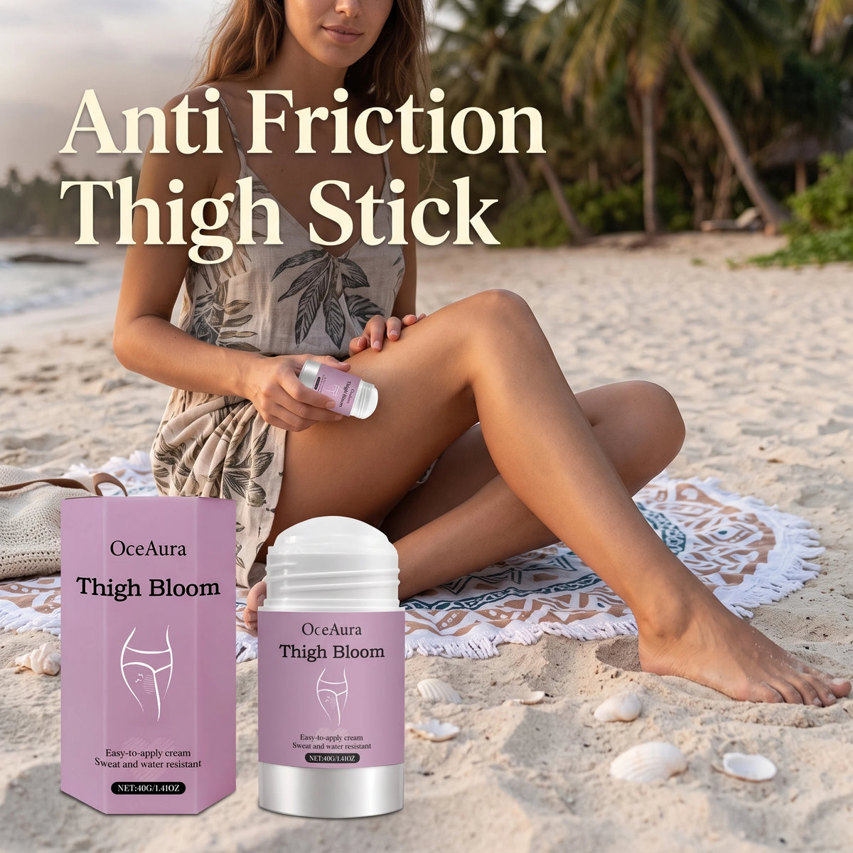 Anti Friction Thigh Stick Chafing Relief Balm Waterproof Protection for Daily Walking and Sport