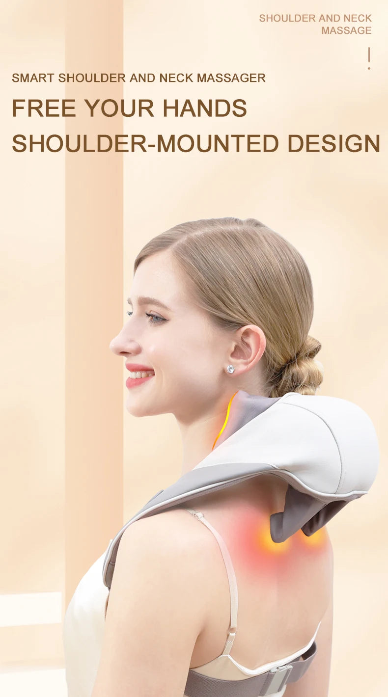 Wireless Neck Shoulder Massager Deep Tissue Kneading Pillow for Pain Relief and Home Relaxing - 7