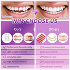 Full Set Silicone Dentures Natural False Teeth Soft Comfort Fit for Instant Smile Enhancement