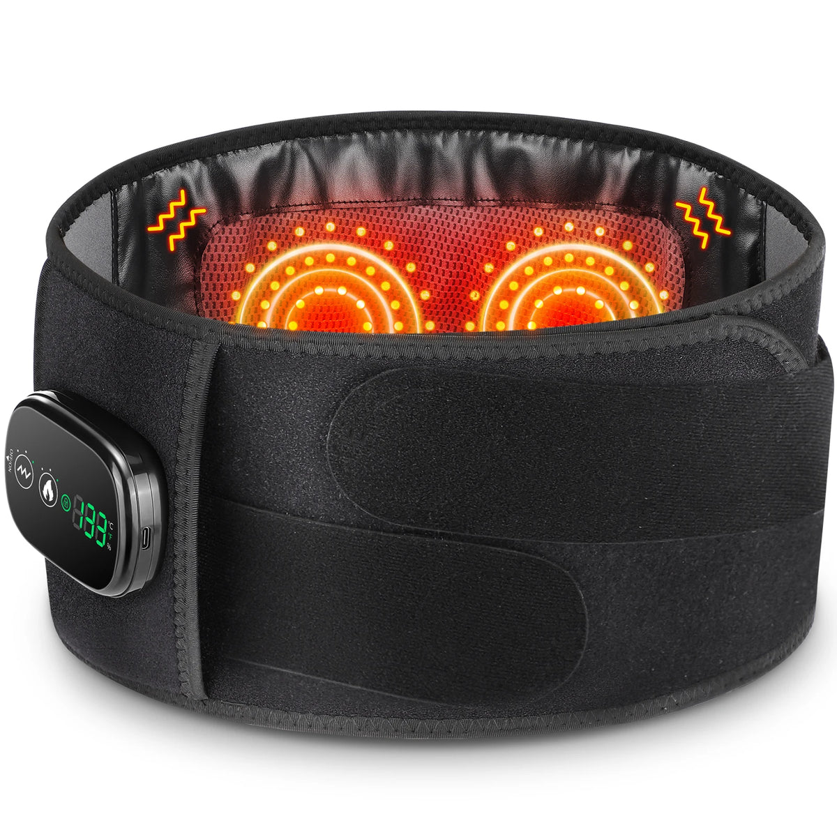 Back Massager Belt Heated Vibration Waist Support for Home Office Travel Daily Waist Care