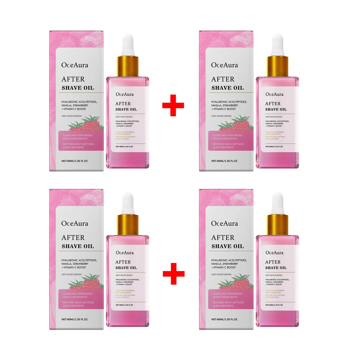 After Shave Oil Strawberry Scented Post Waxing Soothing Serum for Sensitive Skin Care