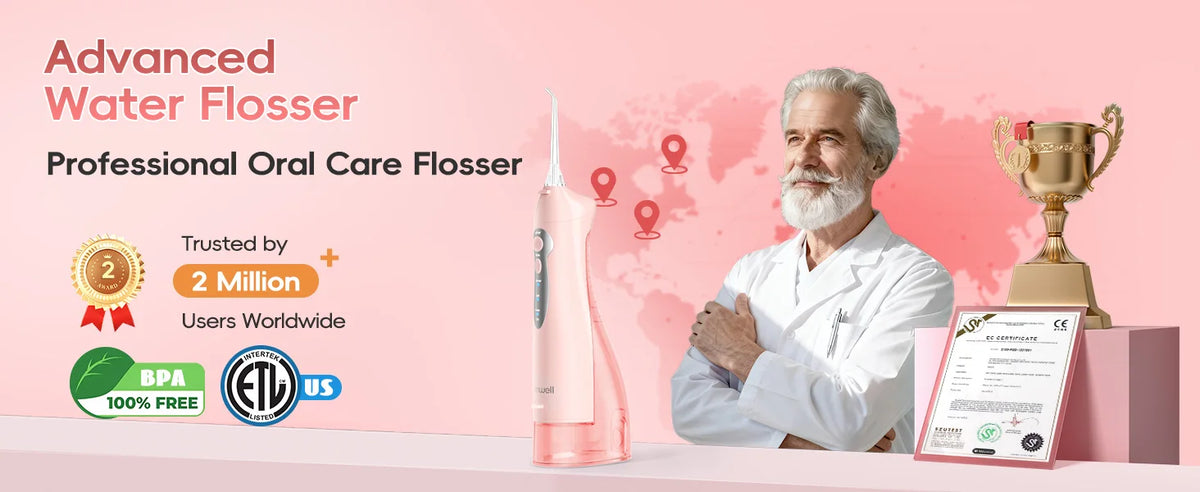 Portable Water Flosser Electric Oral Irrigator Rechargeable Teeth Cleaner for Home and Travel