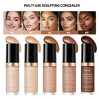 Waterproof Liquid Concealer Matte Foundation Full Coverage for Face Sculpting and Dark Circles