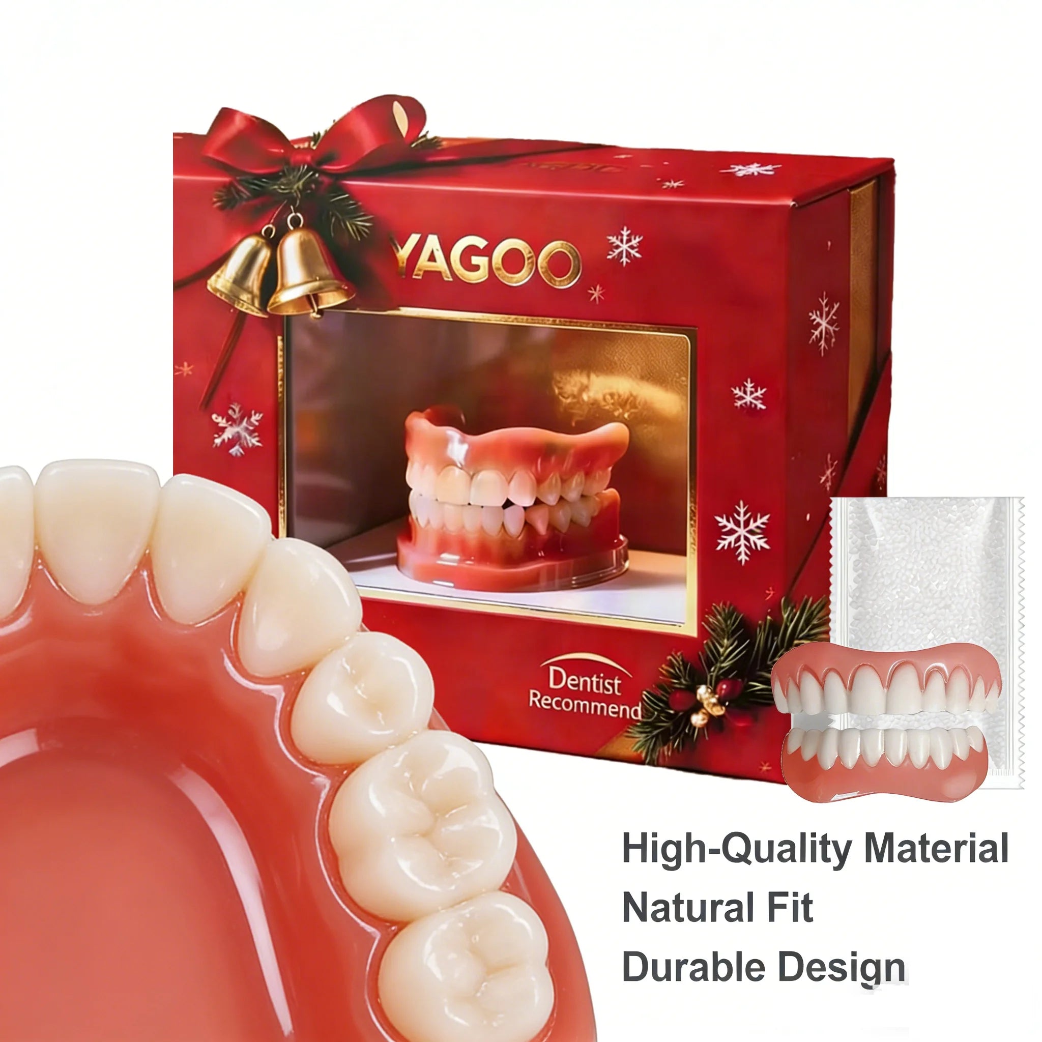 Silicone Dentures Instant Fake Teeth Natural Smile Veneers for Men and Women Daily Confidence - 1