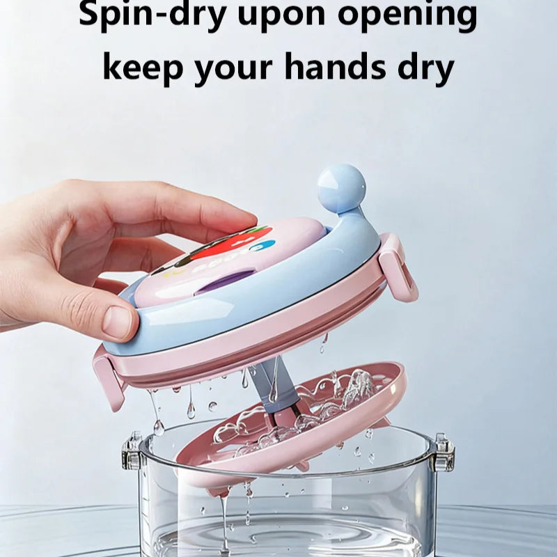 Denture Cleaning Case Dental Appliance Bath Box with Rotary Tray for Daily Hygiene Travel Storage