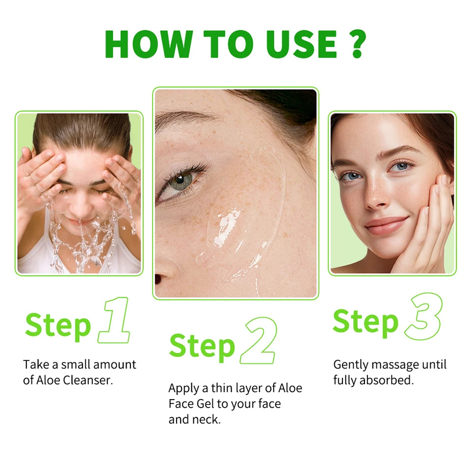 Aloe Vera Gel Moisturizing Facial Cream Soothing Skin Hydration for Daily Face Care Routine