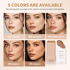 Matte Foundation Stick Face Concealer Makeup with Brush for Flawless Finish