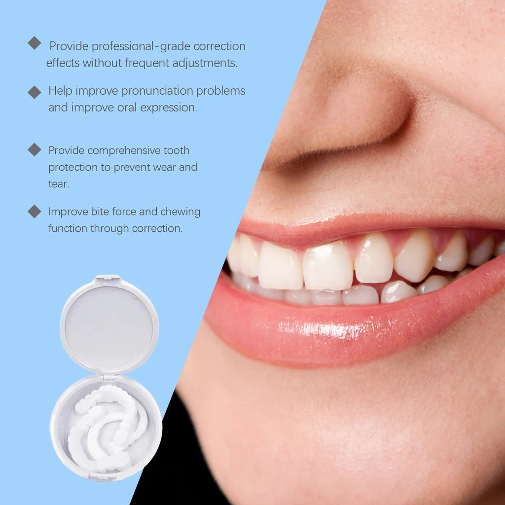 Adjustable Snap On Dentures Fake Teeth Smile Veneers for Daily Use and Instant Confident Beauty