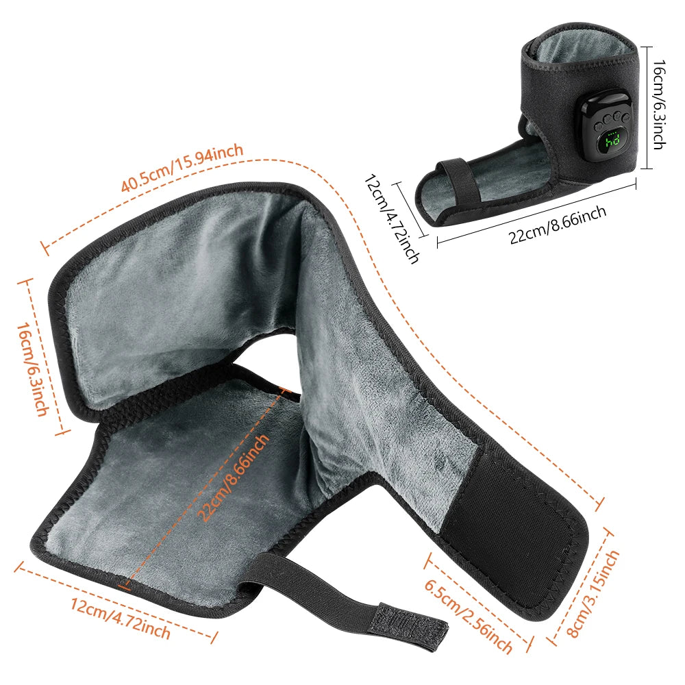 Airbag Ankle Massager Foot Compression Wrap with Heating for Pain Relief and Muscle Recovery - 6