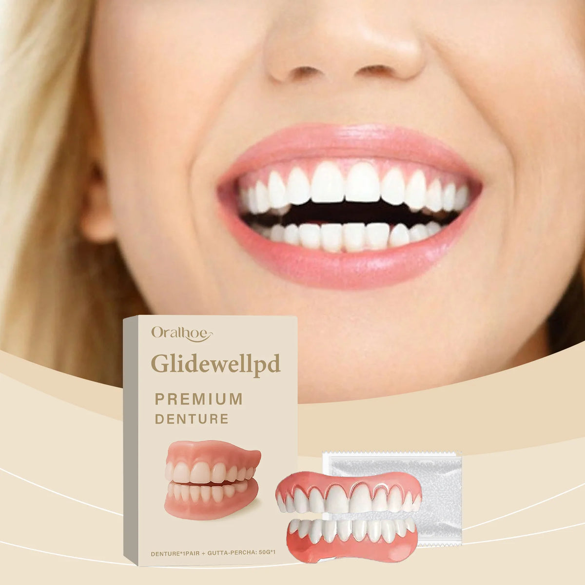 Silicone False Teeth Dentures Temporary Veneers for Missing Broken Teeth
