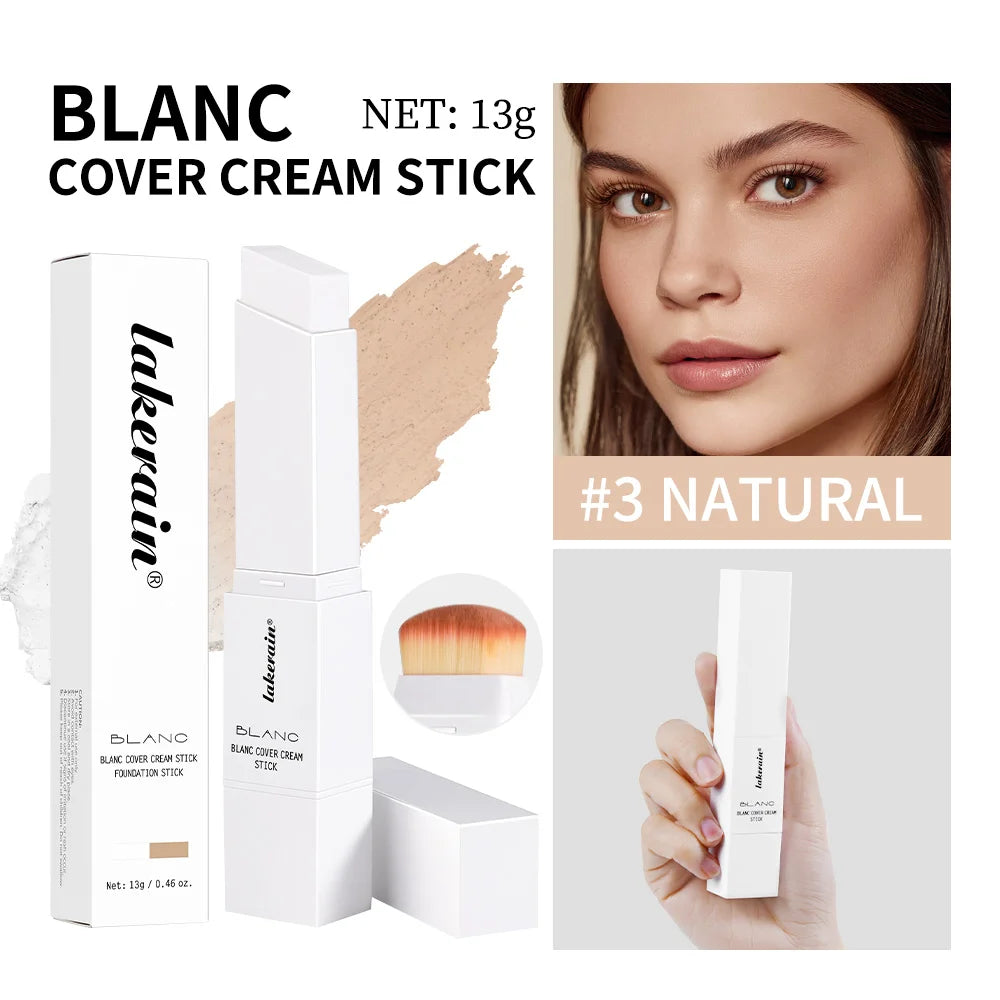 Foundation Stick Cream Makeup Buildable Coverage with Detachable Brush for Smooth Face Application - 29