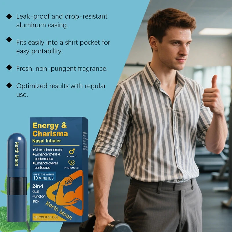 Men Nasal Inhaler Energy Stick Cooling Nourishing Nasal Suction for Daily Confidence