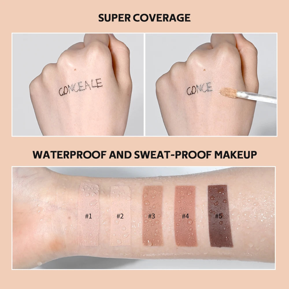 Waterproof Liquid Concealer Matte Foundation Full Coverage for Face Sculpting and Dark Circles
