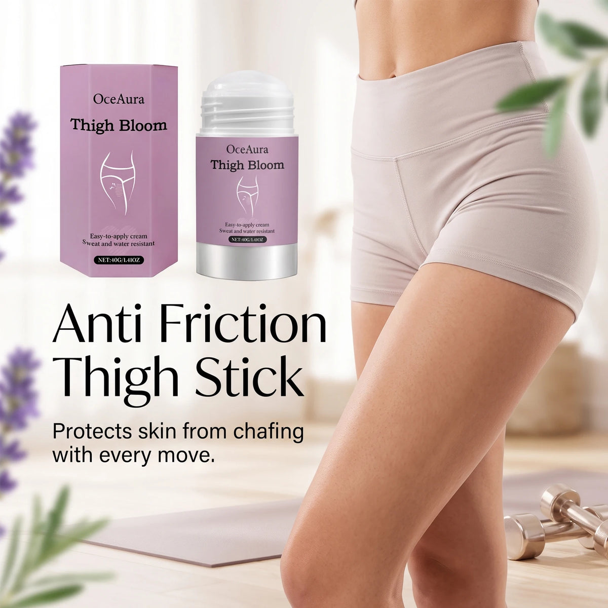 Anti Friction Thigh Stick Chafing Relief Balm Waterproof Protection for Daily Walking and Sport