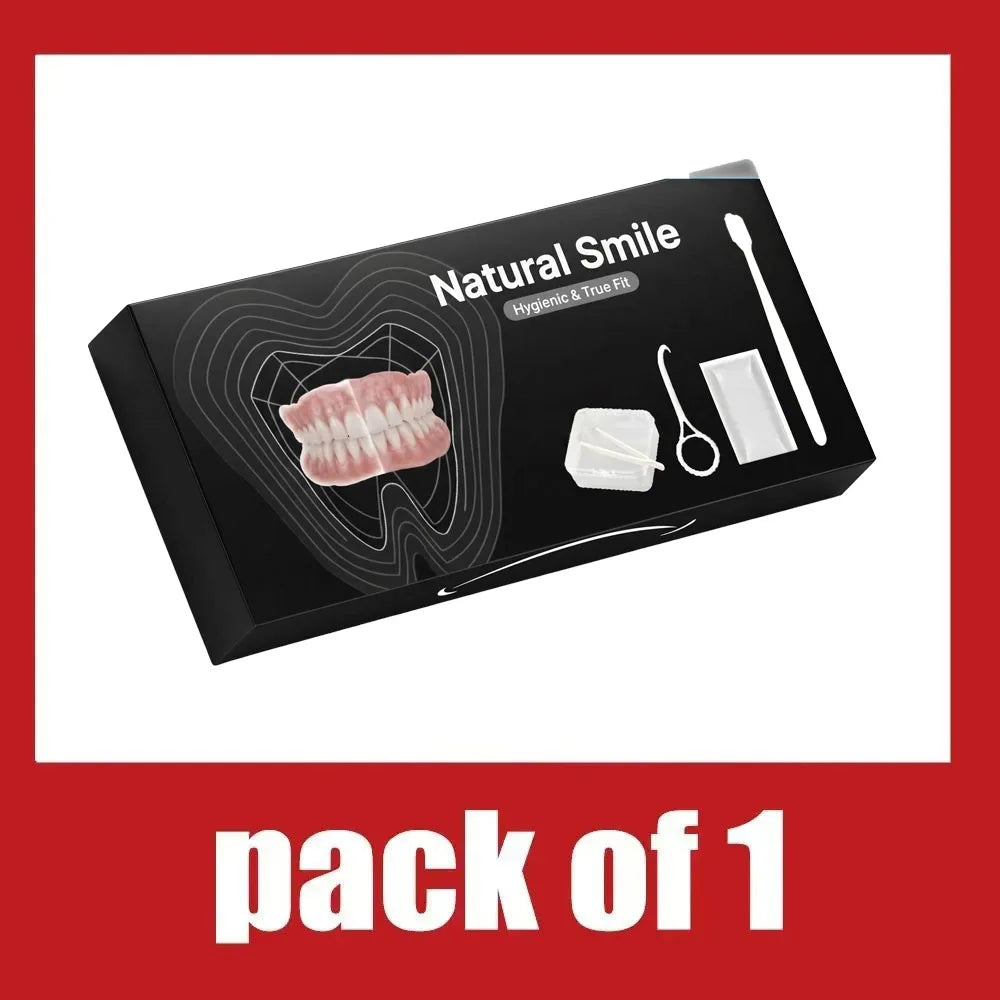 Full Mouth Denture Set False Teeth Replacement Kit for Comfortable Daily Smile Use