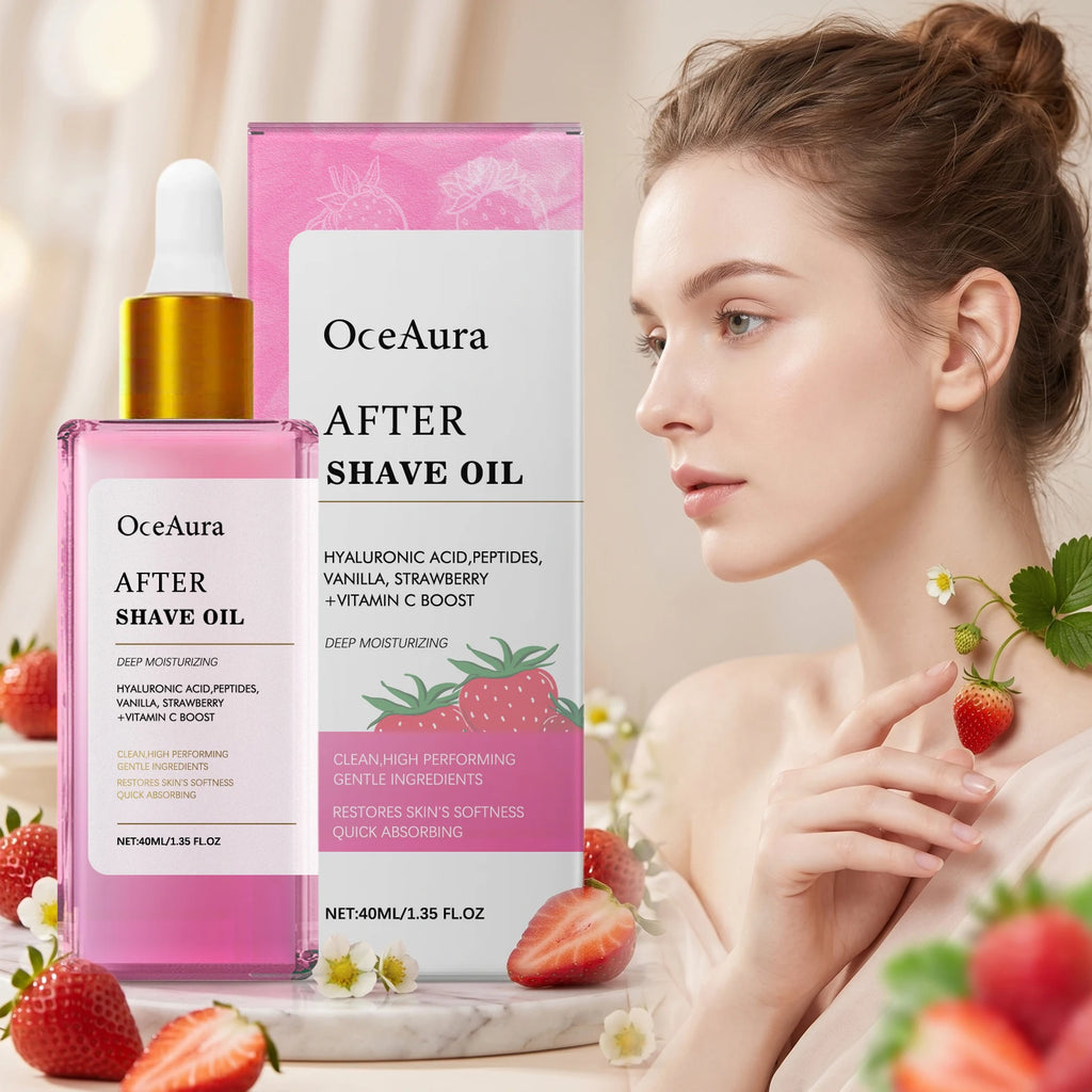 After Shave Oil Strawberry Scented Post Waxing Soothing Serum for Sensitive Skin Care
