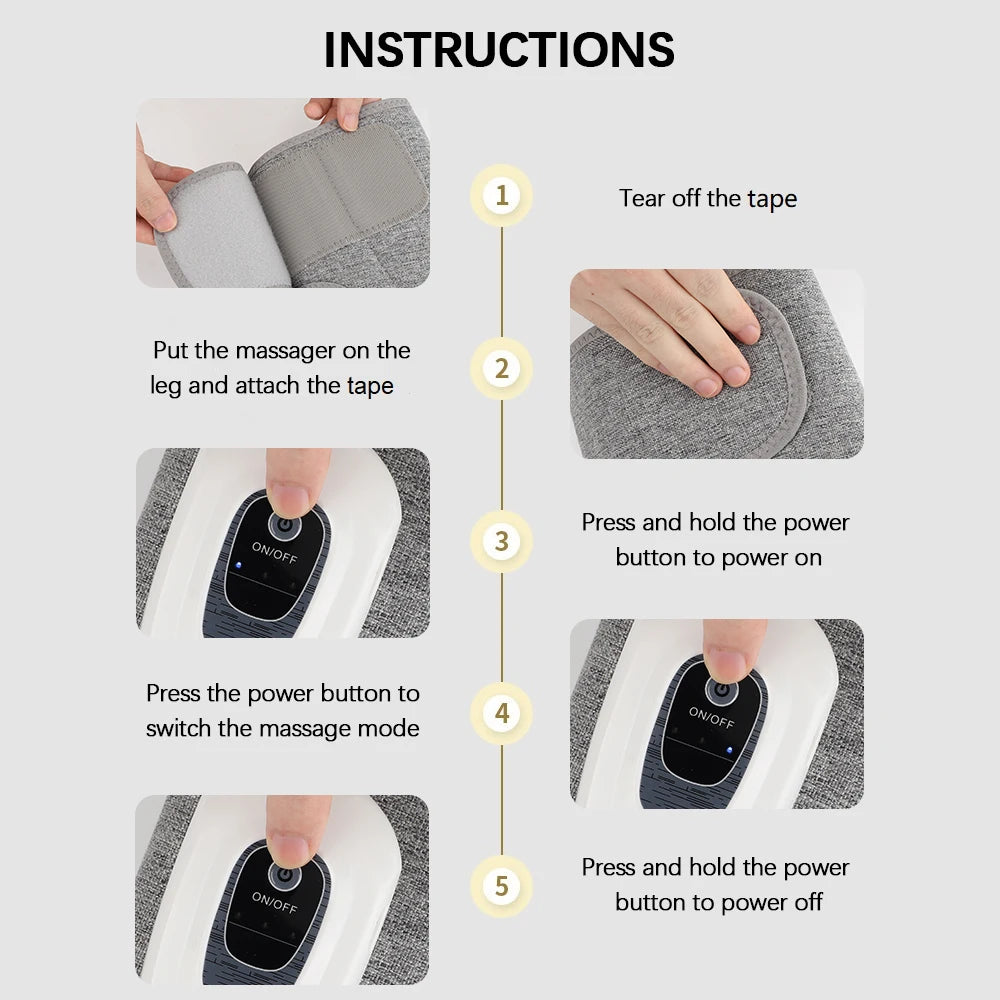 Wireless Calf Massager Air Compression Leg Wrap for Muscle Recovery and Circulation