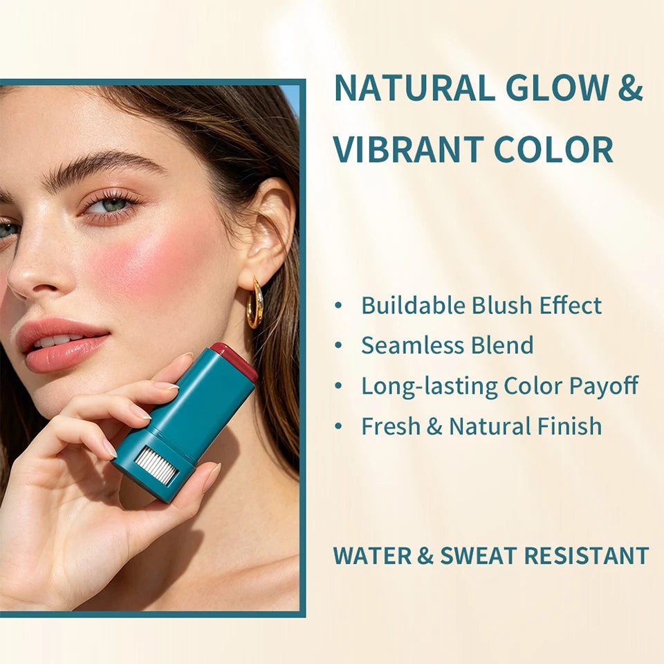 Sunscreen Blush Stick Tinted SPF 50 Cream Face Makeup for Glowing Cheeks