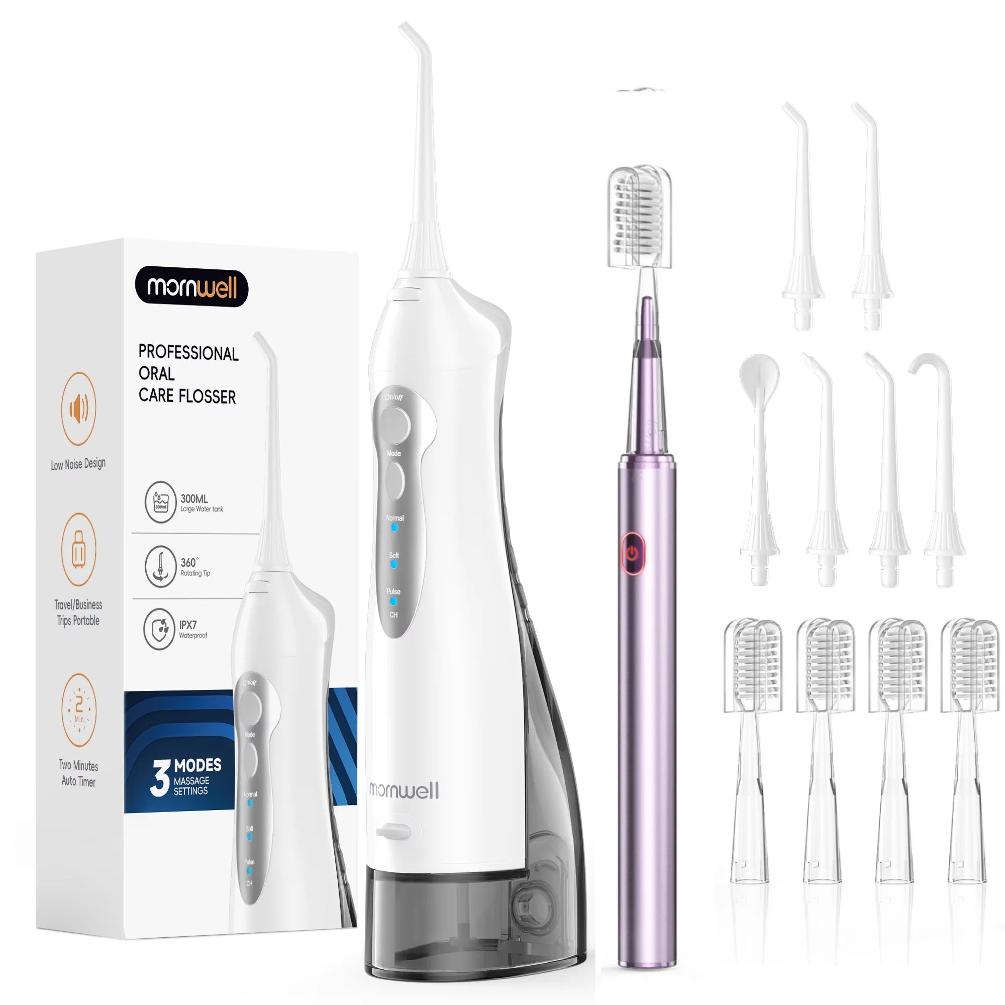 Water Flosser and Electric Toothbrush Combo Oral Irrigator Set for Daily Teeth Cleaning and Care - 25